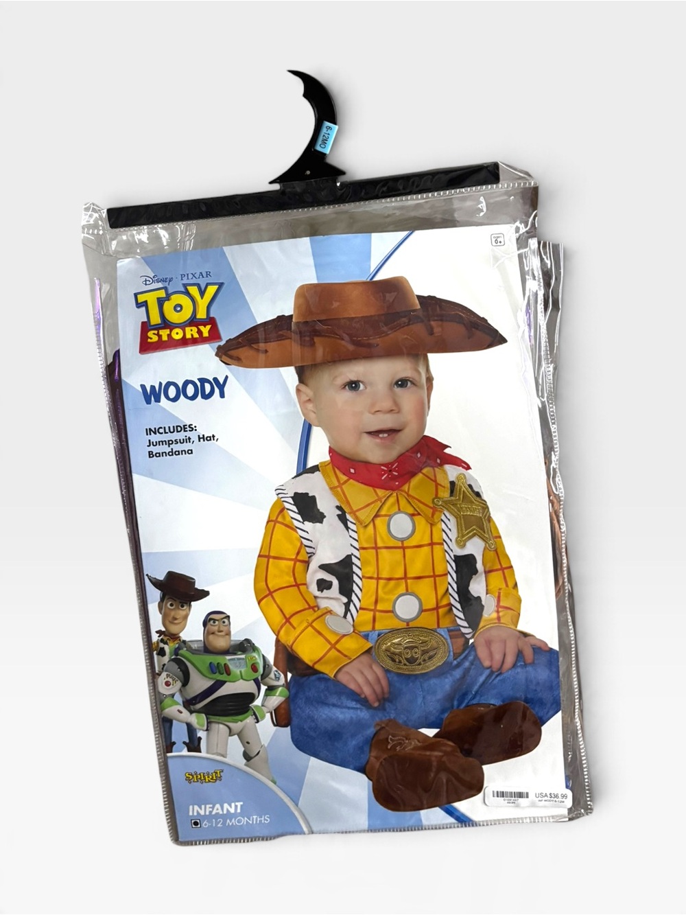 Disney Toy Story Woody Infant Costume - Yellow Cowboy Outfit Size 6-12M